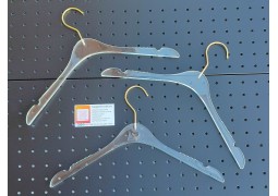 Вішалки-плечики акрилові 400х10мм. з золотистим гачком 